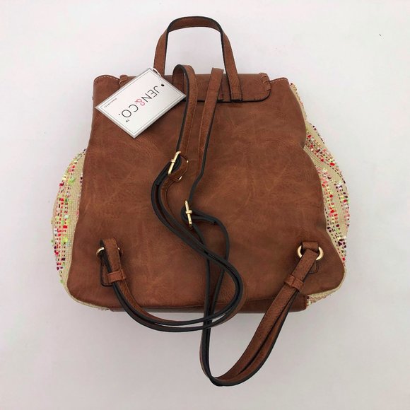 Jen & Co. Saffron Back Pack 12x12x6 in. Vegan Leather with Multicolor Pattern - Picture 7 of 9